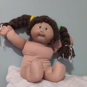 Vintage Cabbage Patch Doll 1985 Brown Hair & Eyes Even A Tooth! Preemie